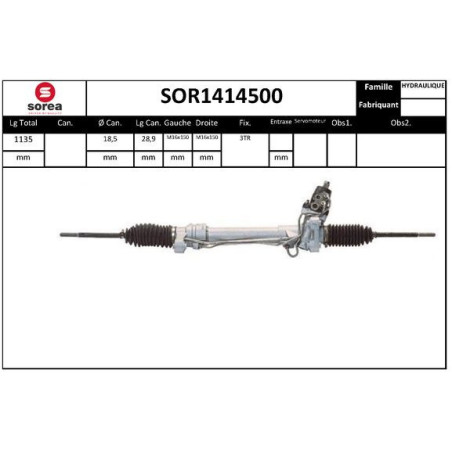 Crémaillère de direction EAI