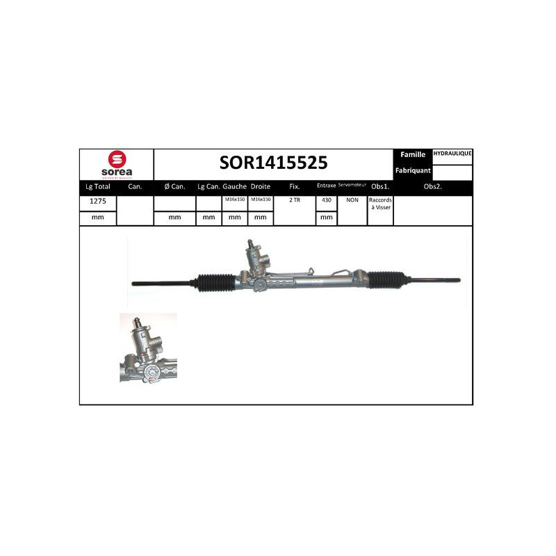 Crémaillère de direction EAI