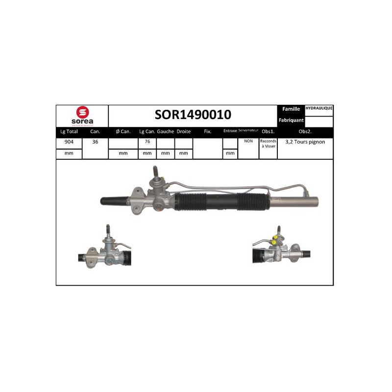 Crémaillère de direction EAI