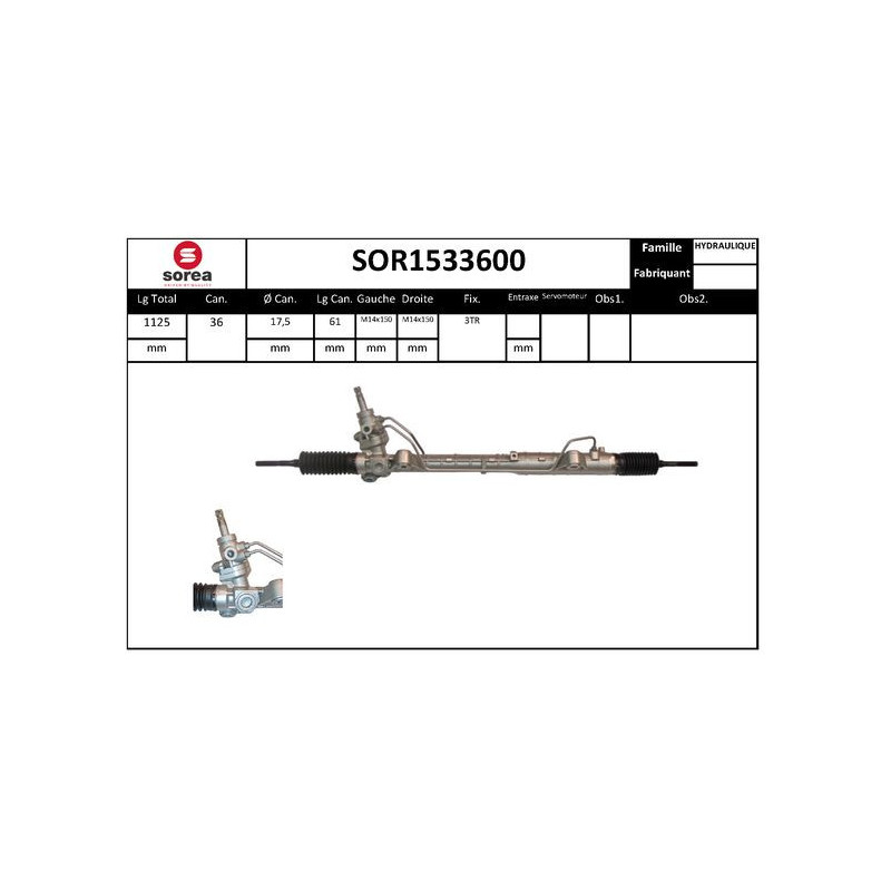 Crémaillère de direction EAI