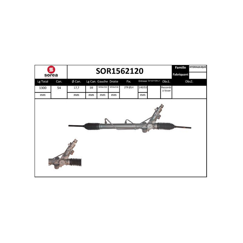 Crémaillère de direction EAI