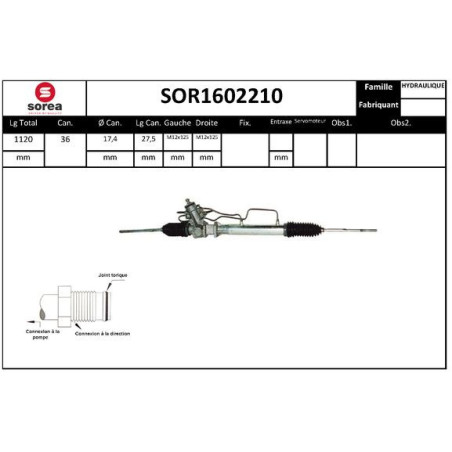 Crémaillère de direction EAI