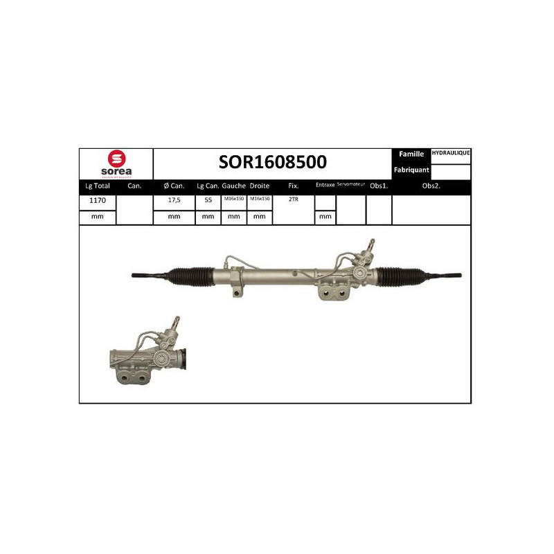 Crémaillère de direction EAI