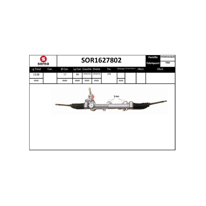 Crémaillère de direction EAI