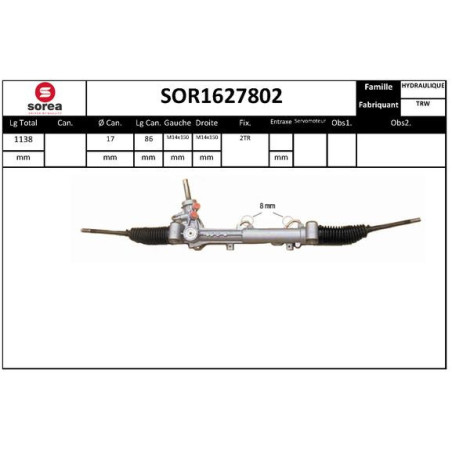 Crémaillère de direction EAI