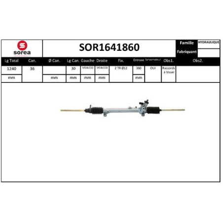 Crémaillère de direction EAI
