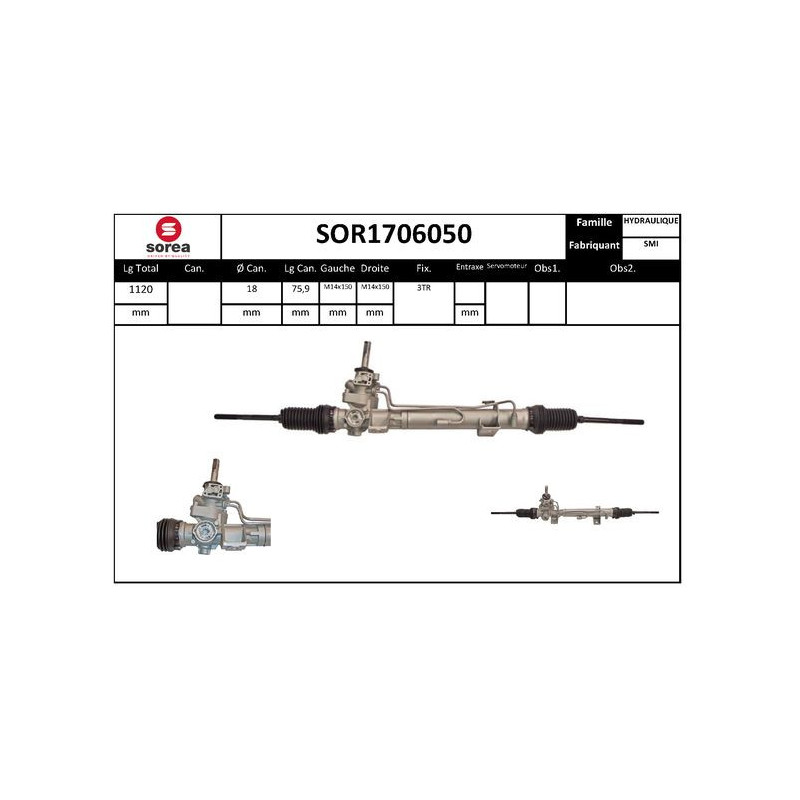 Crémaillère de direction EAI