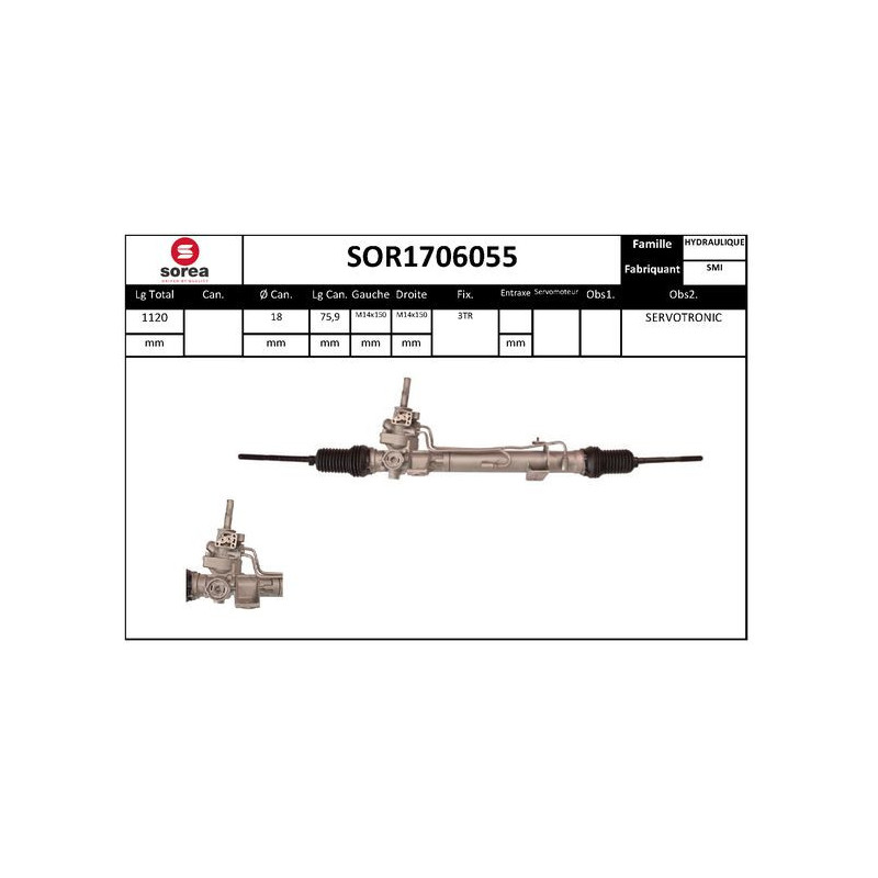 Crémaillère de direction EAI