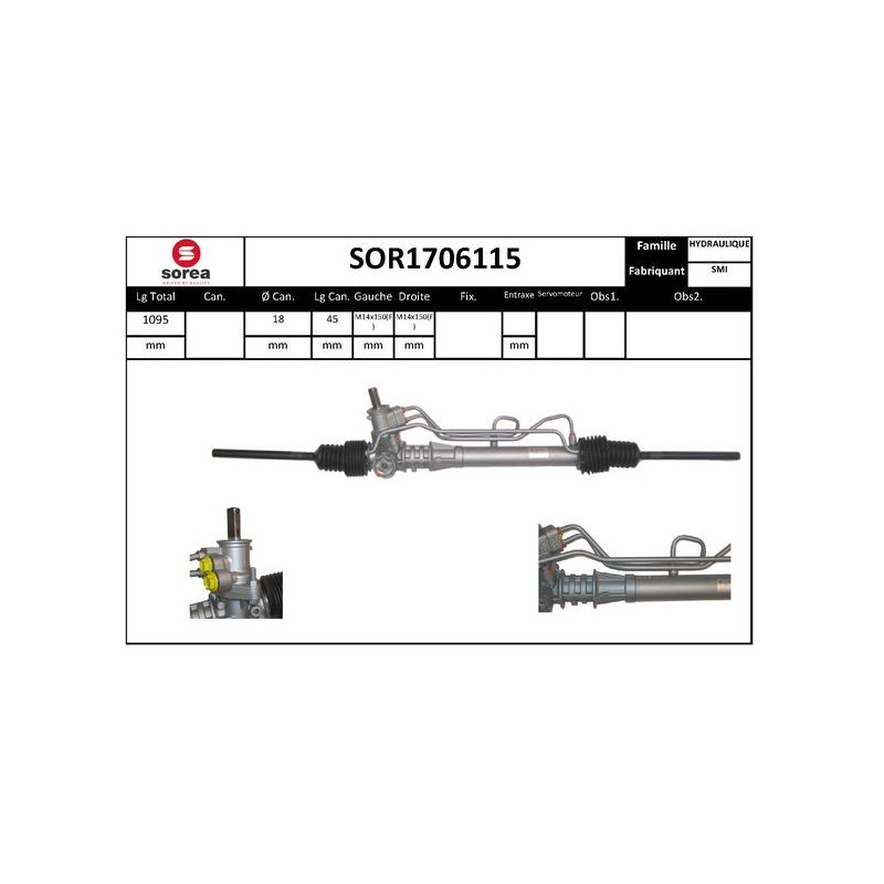 Crémaillère de direction EAI