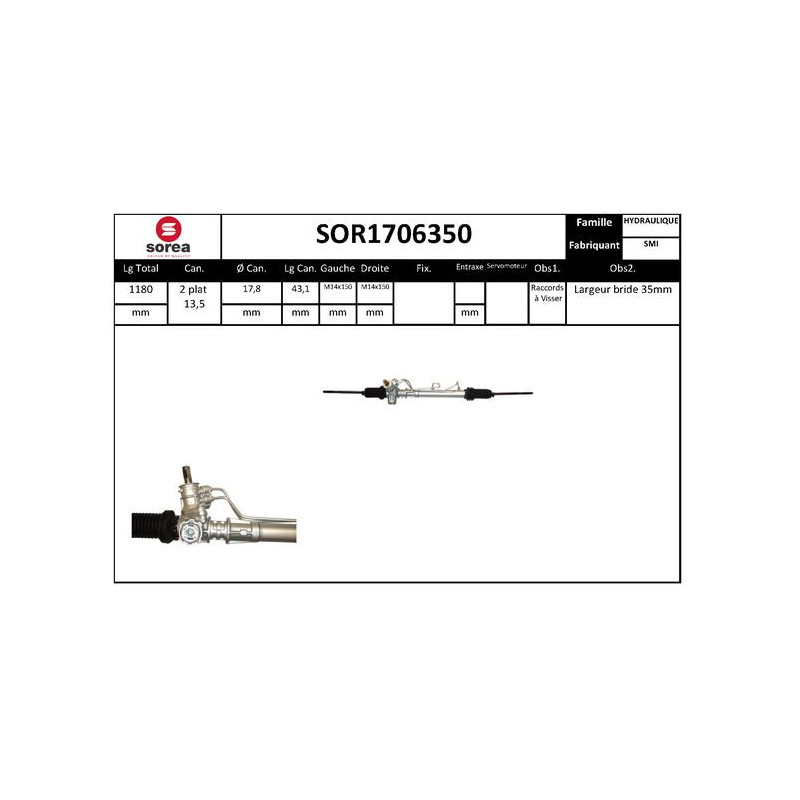 Crémaillère de direction EAI