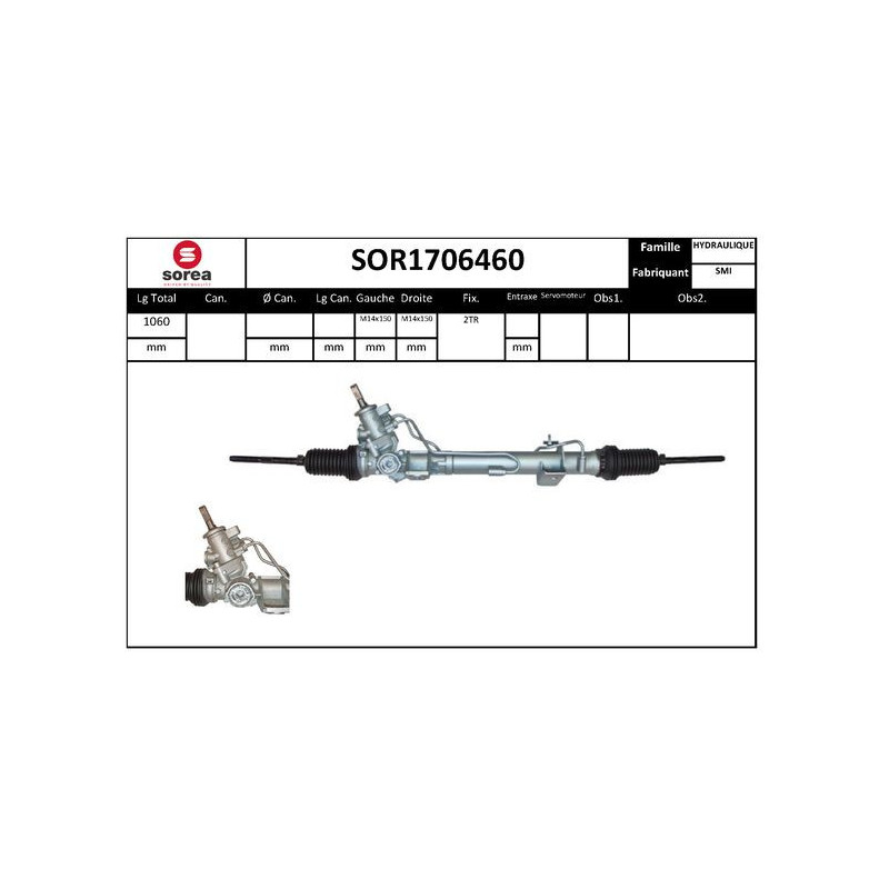 Crémaillère de direction EAI