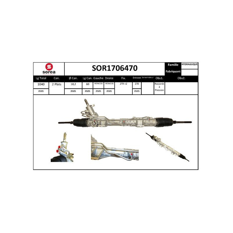 Crémaillère de direction EAI