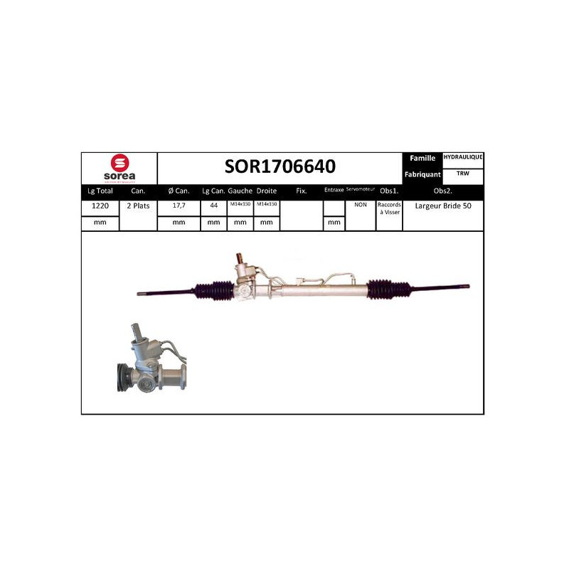 Crémaillère de direction EAI