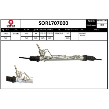 Crémaillère de direction EAI