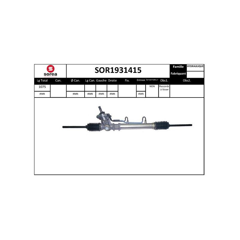 Crémaillère de direction EAI