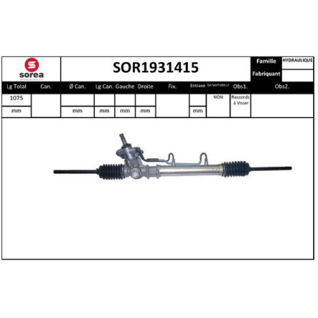 Crémaillère de direction EAI