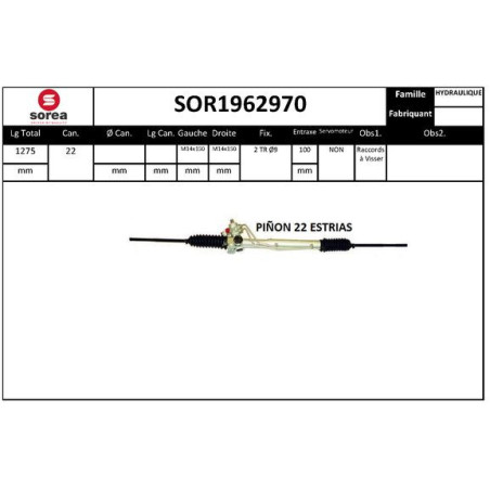 Crémaillère de direction EAI