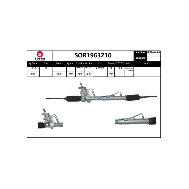 Crémaillère de direction EAI