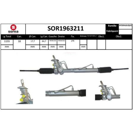 Crémaillère de direction EAI