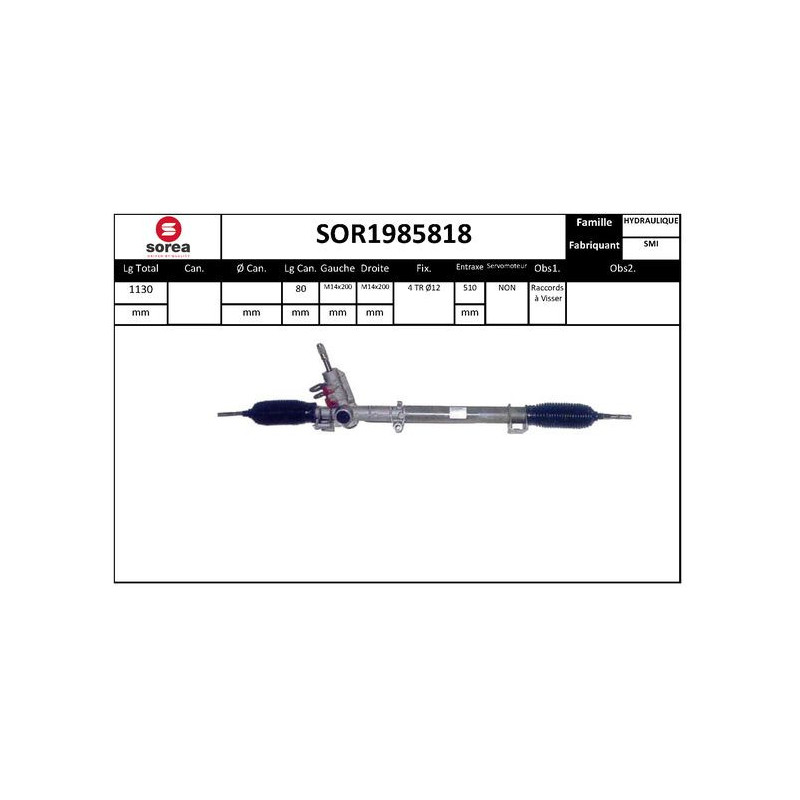 Crémaillère de direction EAI