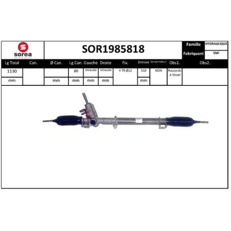 Crémaillère de direction EAI