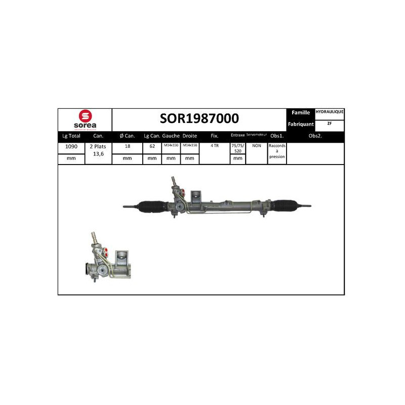 Crémaillère de direction EAI