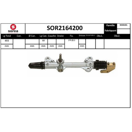 Crémaillère de direction EAI