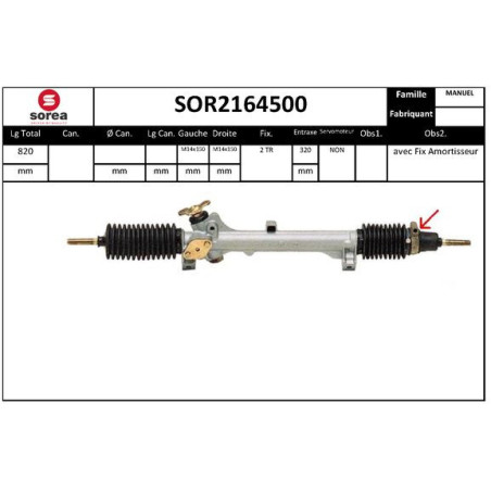 Crémaillère de direction EAI