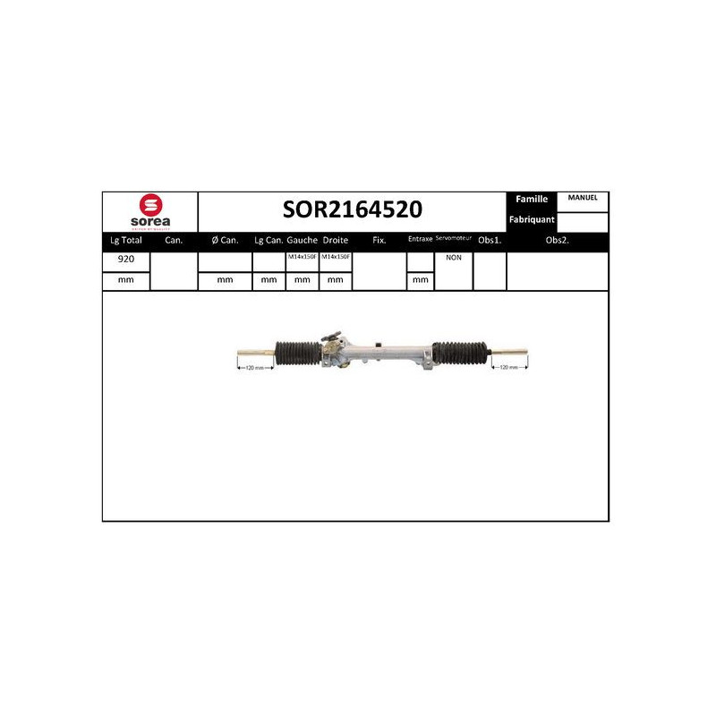 Crémaillère de direction EAI