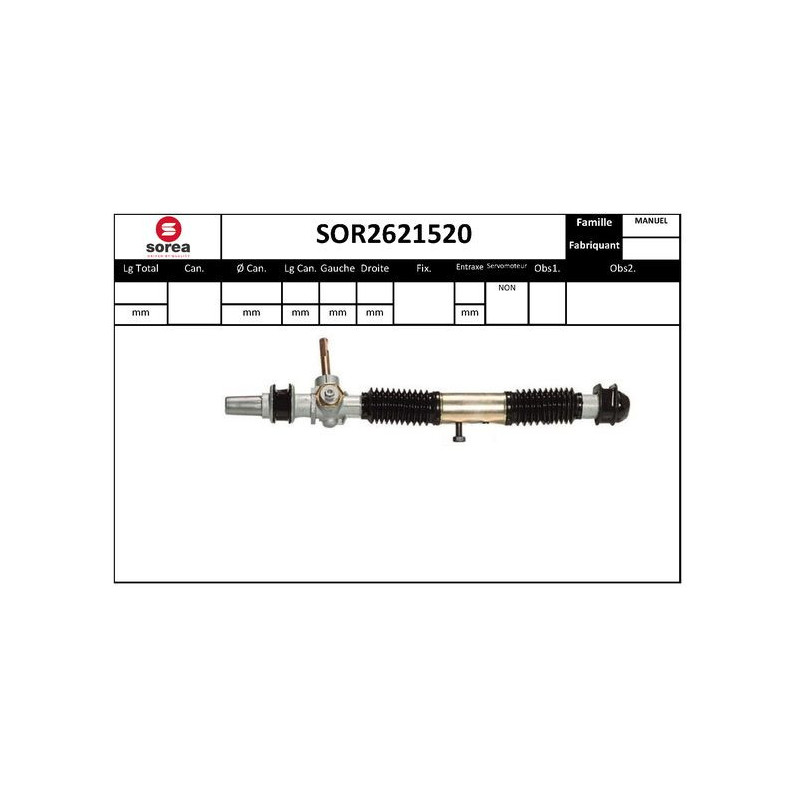 Crémaillère de direction EAI