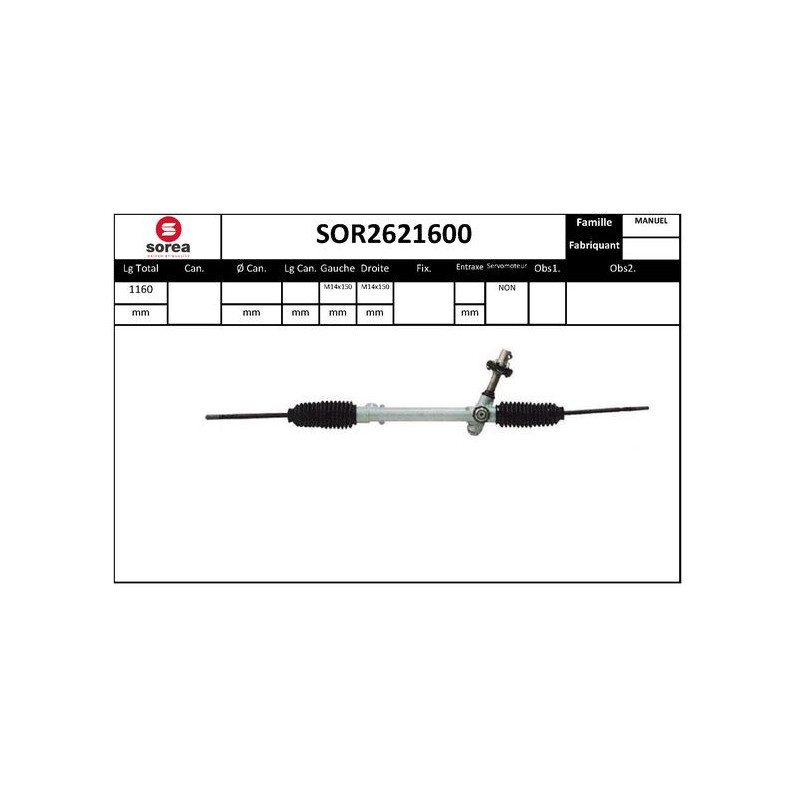 Crémaillère de direction EAI