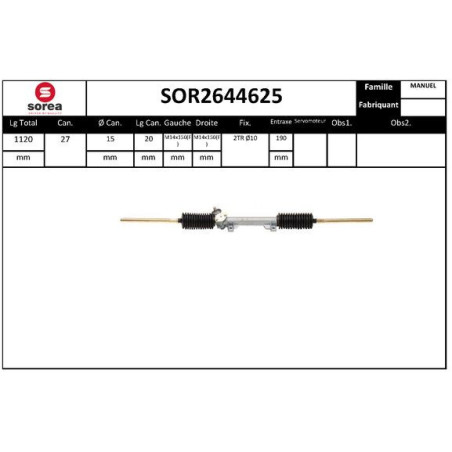 Crémaillère de direction EAI