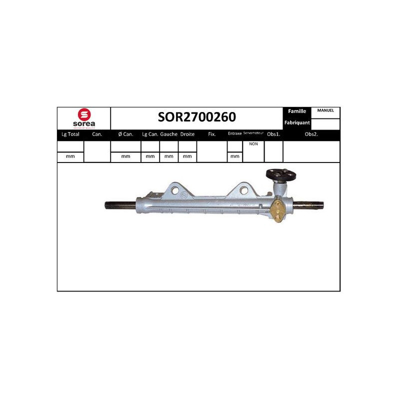 Crémaillère de direction EAI