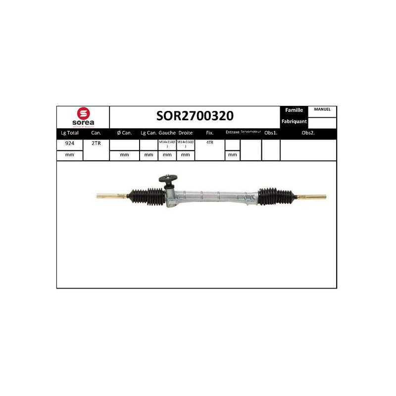 Crémaillère de direction EAI