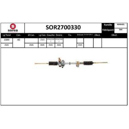 Crémaillère de direction EAI