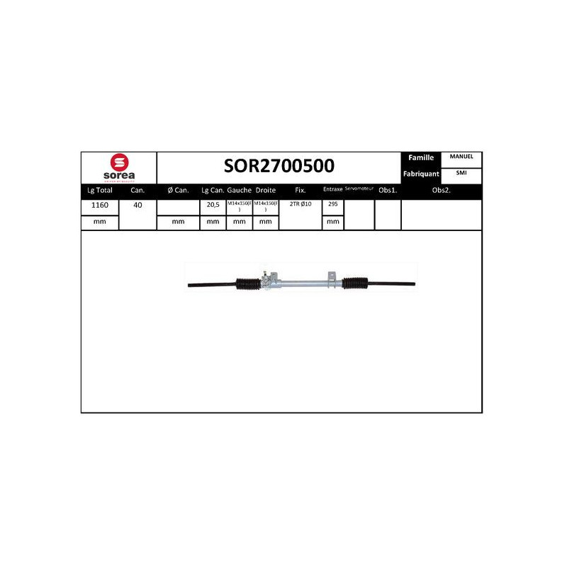 Crémaillère de direction EAI
