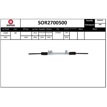 Crémaillère de direction EAI