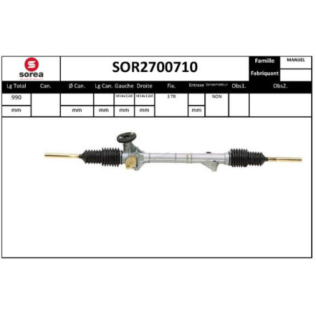 Crémaillère de direction EAI