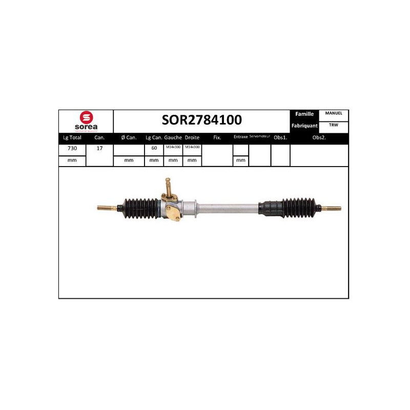 Crémaillère de direction EAI