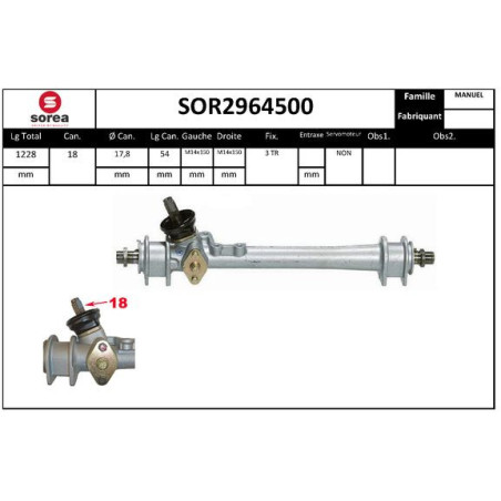 Crémaillère de direction EAI