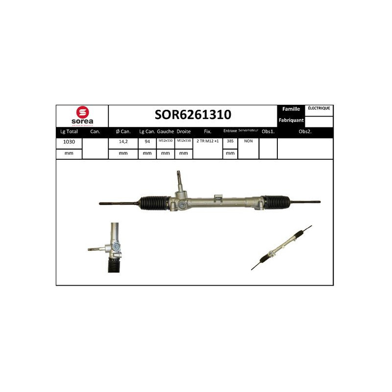 Crémaillère de direction EAI