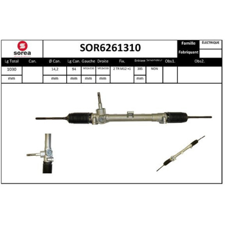 Crémaillère de direction EAI