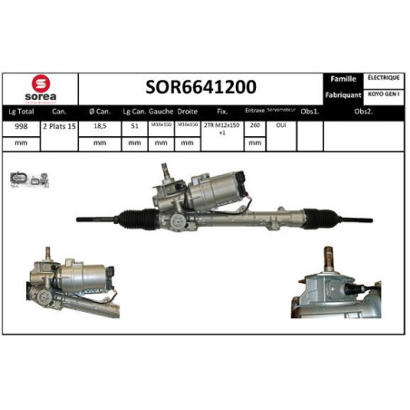 Crémaillère de direction EAI
