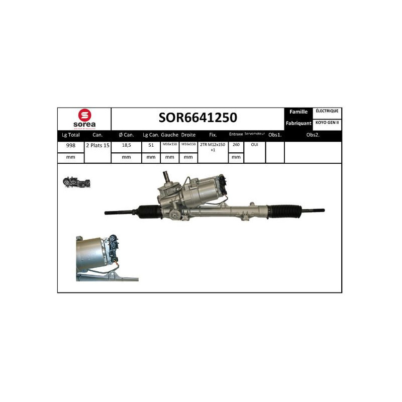 Crémaillère de direction EAI