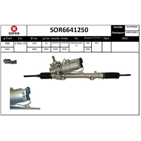 Crémaillère de direction EAI