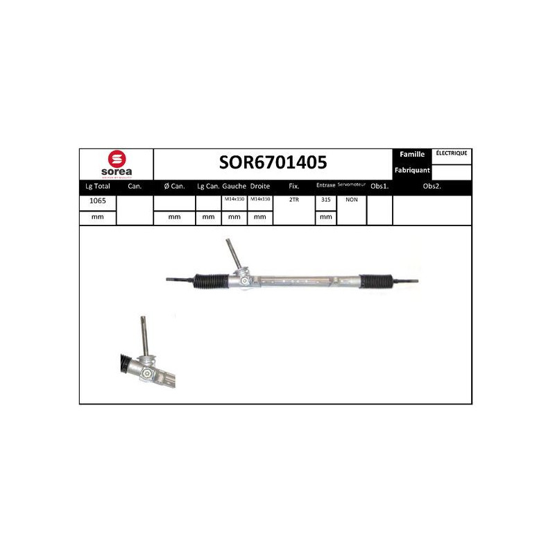 Crémaillère de direction EAI