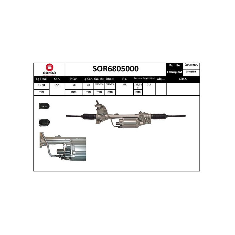 Crémaillère de direction EAI