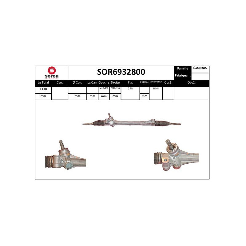 Crémaillère de direction EAI