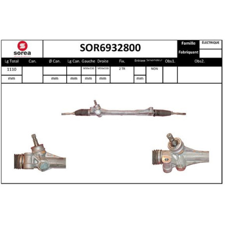 Crémaillère de direction EAI