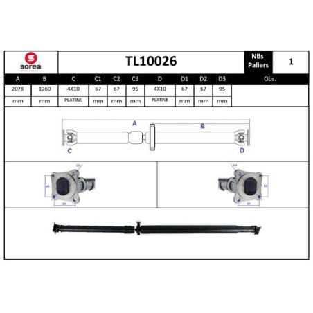 Arbre de transmission (entraînement essieux) EAI